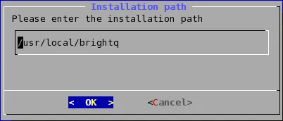 Terminal installer showing the installation path field