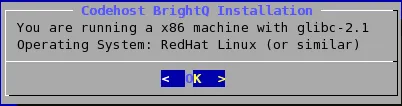 Terminal installer identifying the operating system and architecture